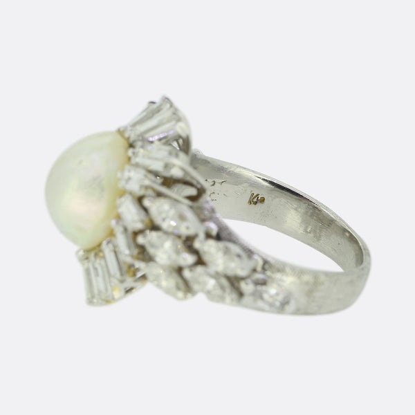 Kutchinsky Pearl and Diamond Ring