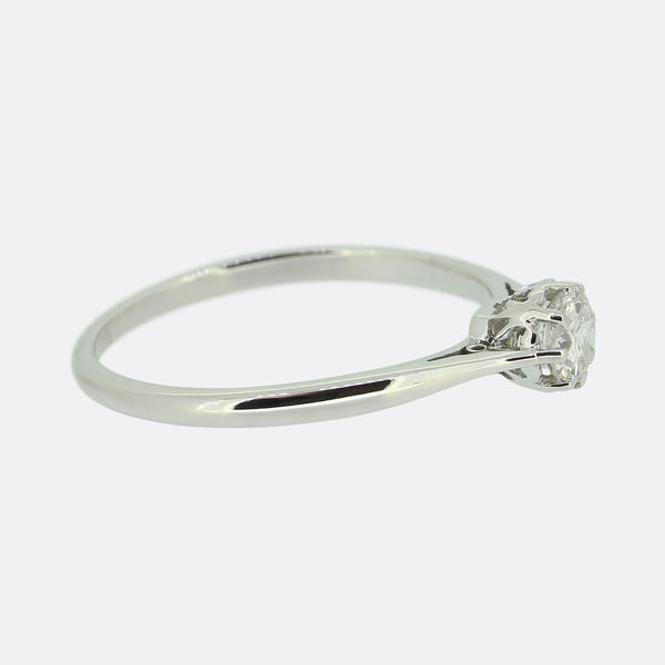 0.33 Carat Round Brilliant Cut Diamond Solitaire Ring
