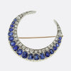 Edwardian Sapphire and Diamond Crescent Brooch