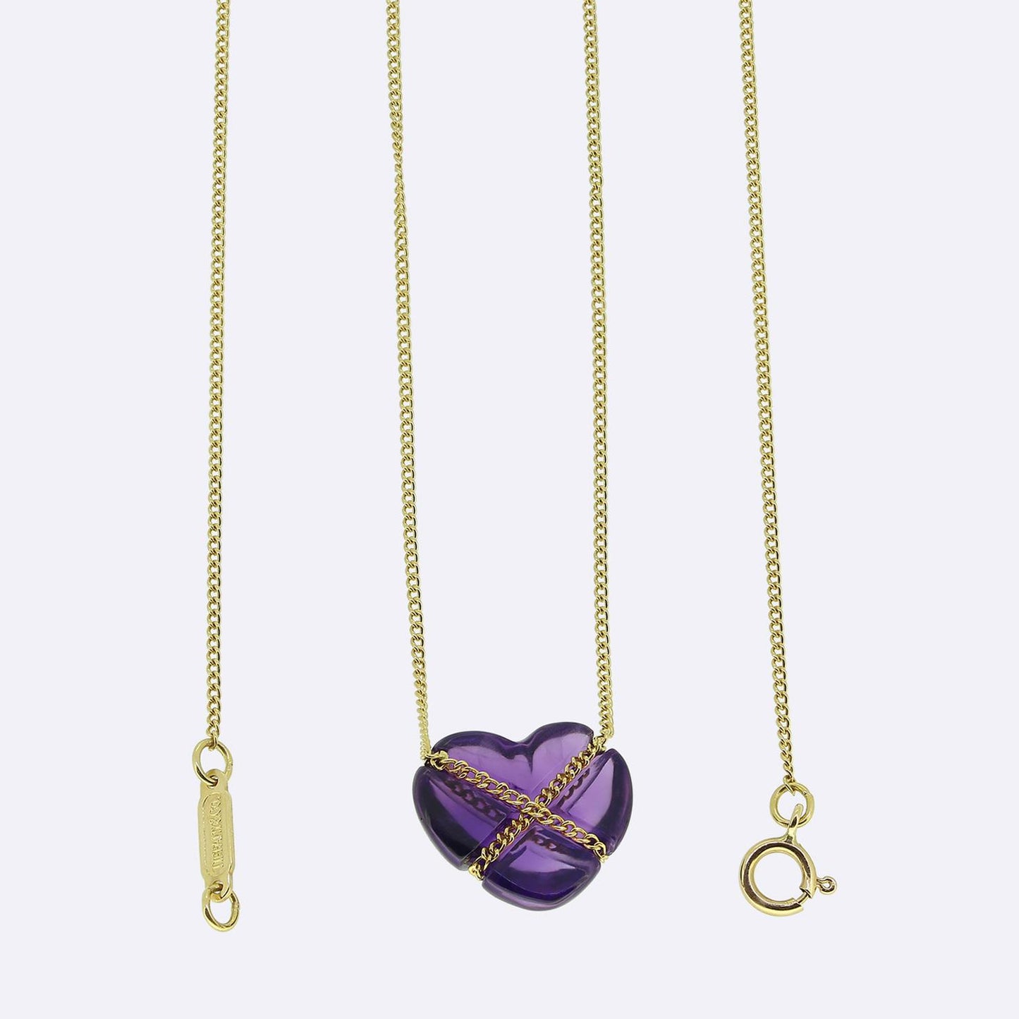Tiffany & Co. Cross My Heart Amethyst Necklace
