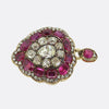 Victorian Burmese Ruby and Diamond Heart Locket Pendant