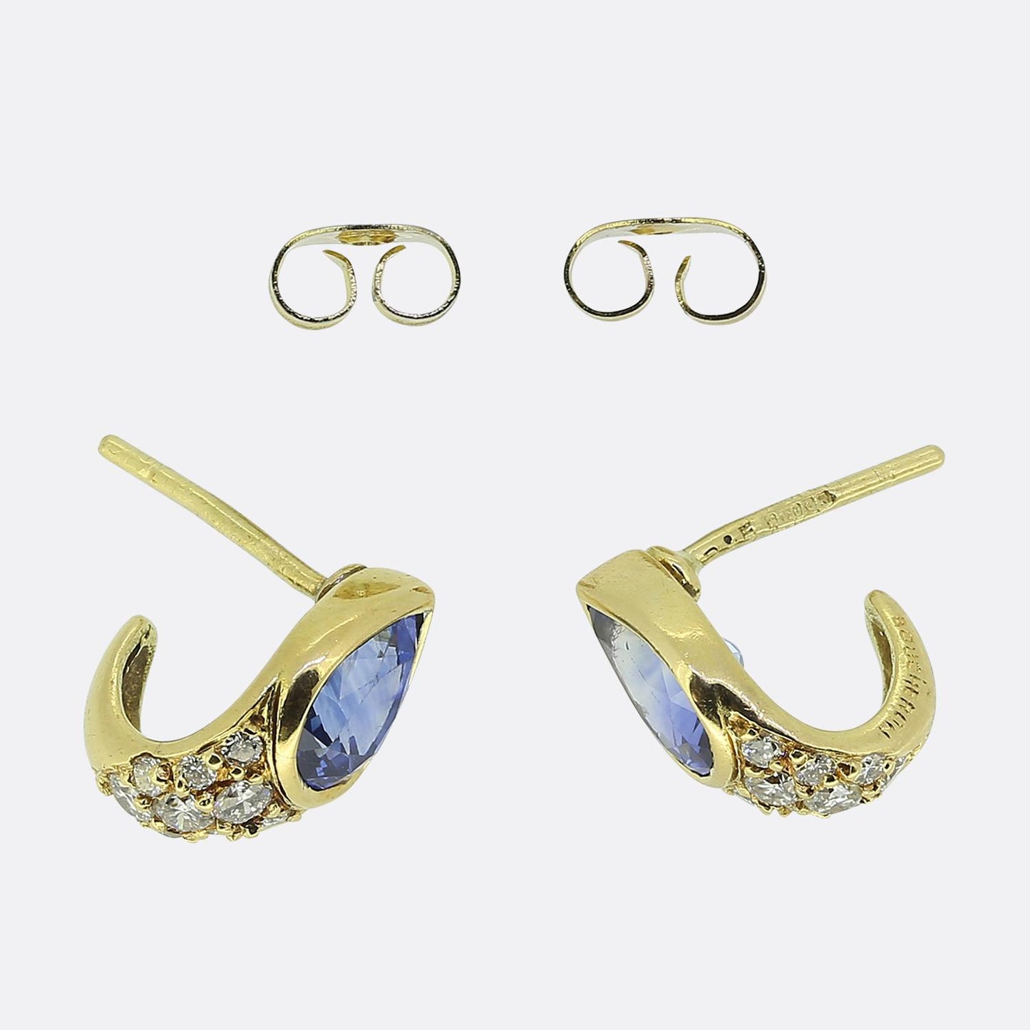 Boucheron Vintage Sapphire Diamond Earrings