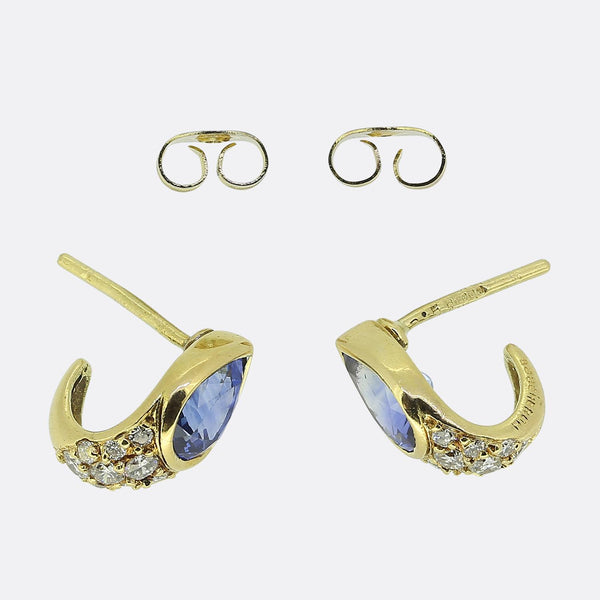 Boucheron Vintage Sapphire Diamond Earrings