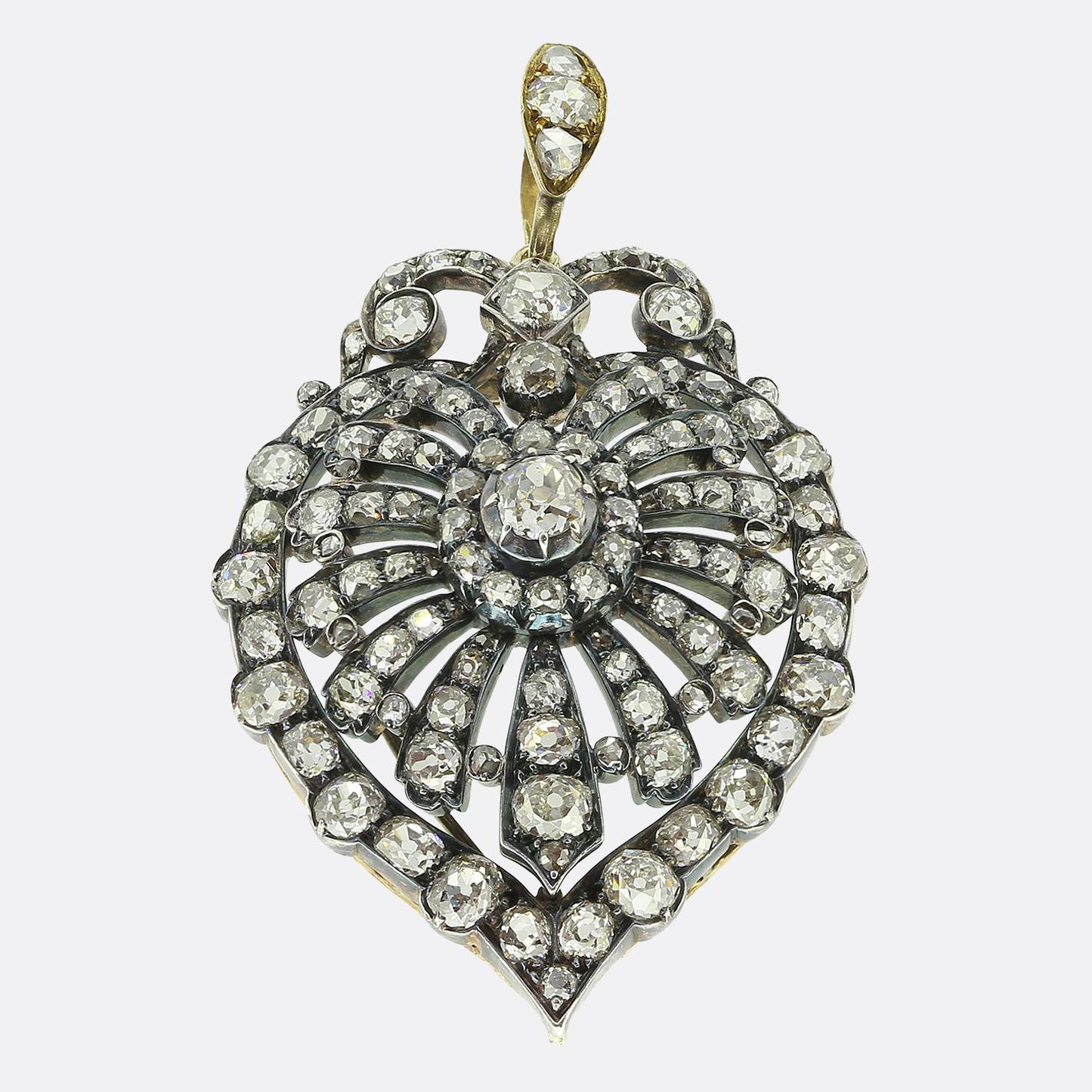 Victorian Old Cut Diamond Cluster Pendant