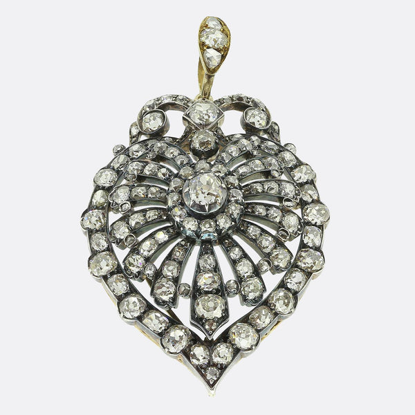 Victorian Old Cut Diamond Cluster Pendant