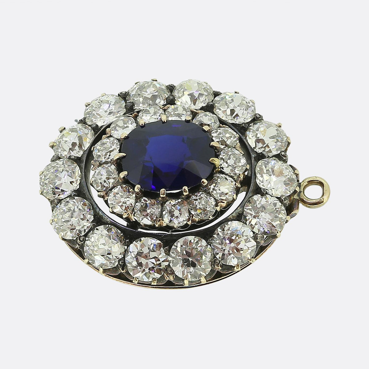 Antique Sapphire and Diamond Pendant