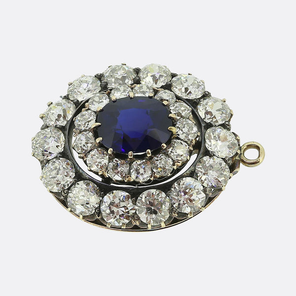 Antique Sapphire and Diamond Pendant