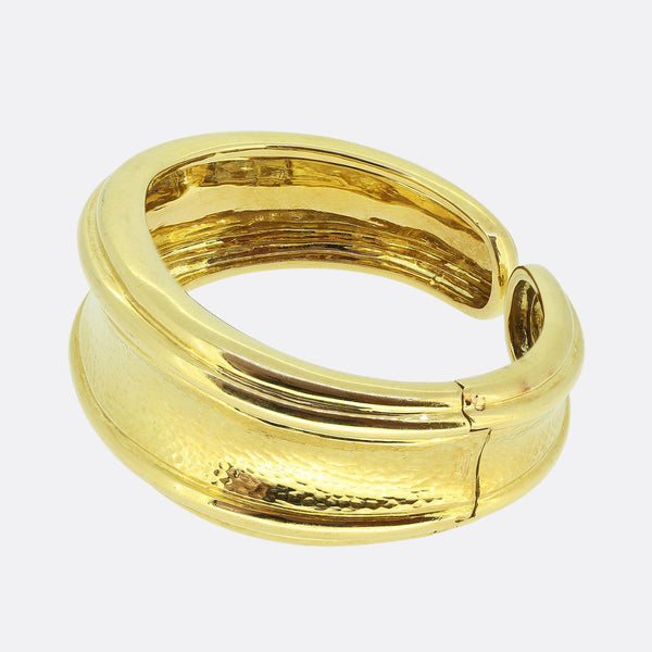 Andrew Clunn Hammered Gold Bangle