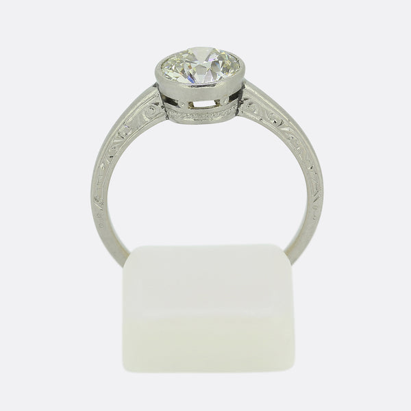 Art Deco 1.25 Carat Old Cut Diamond Solitaire Ring