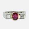 Vintage Ruby and Diamond Three-Stone Ring
