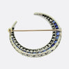 Edwardian Sapphire and Diamond Crescent Brooch