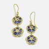 Art Nouveau Sapphire Floral Drop Earrings