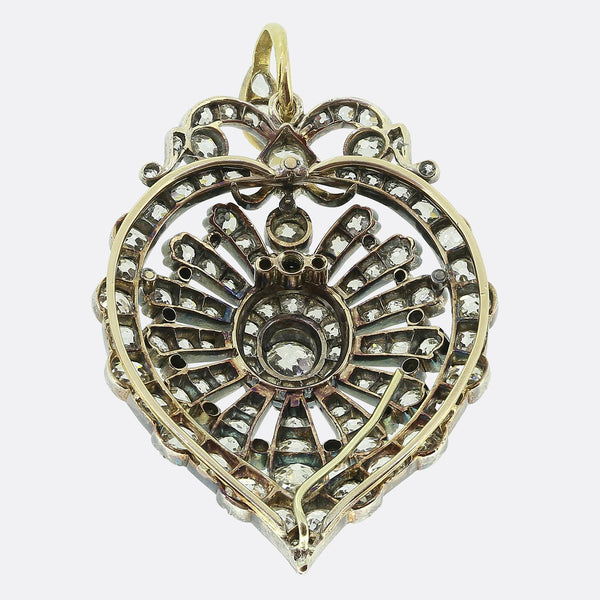 Victorian Old Cut Diamond Cluster Pendant