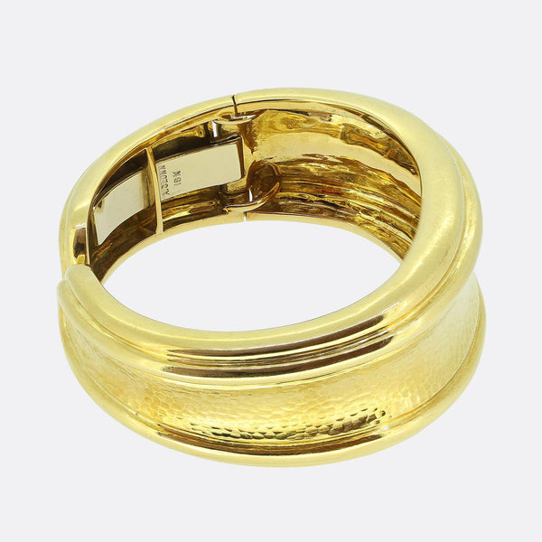 Andrew Clunn Hammered Gold Bangle