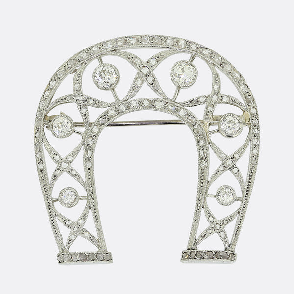 Art Deco Diamond Horseshoe Brooch