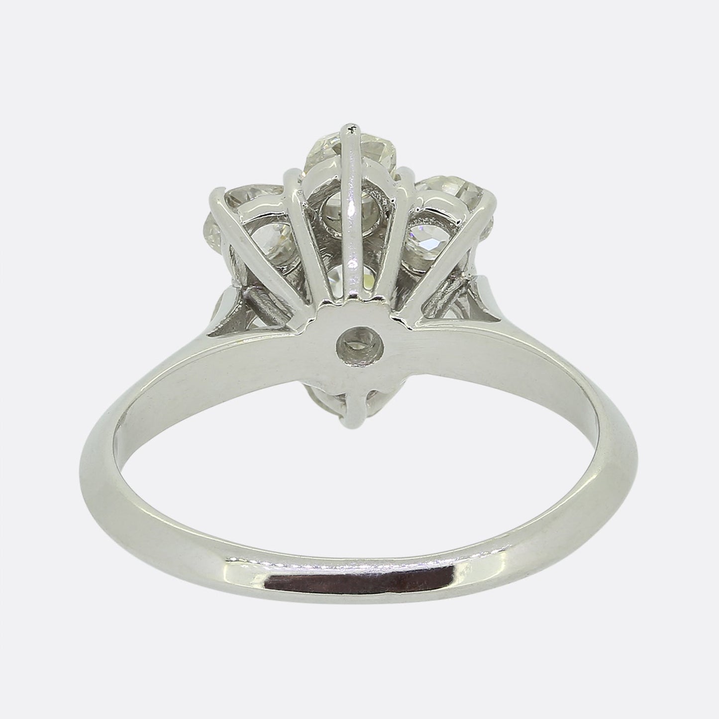 Vintage 1.48 Carat Old Cut Diamond Cluster Ring