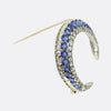 Edwardian Sapphire and Diamond Crescent Brooch