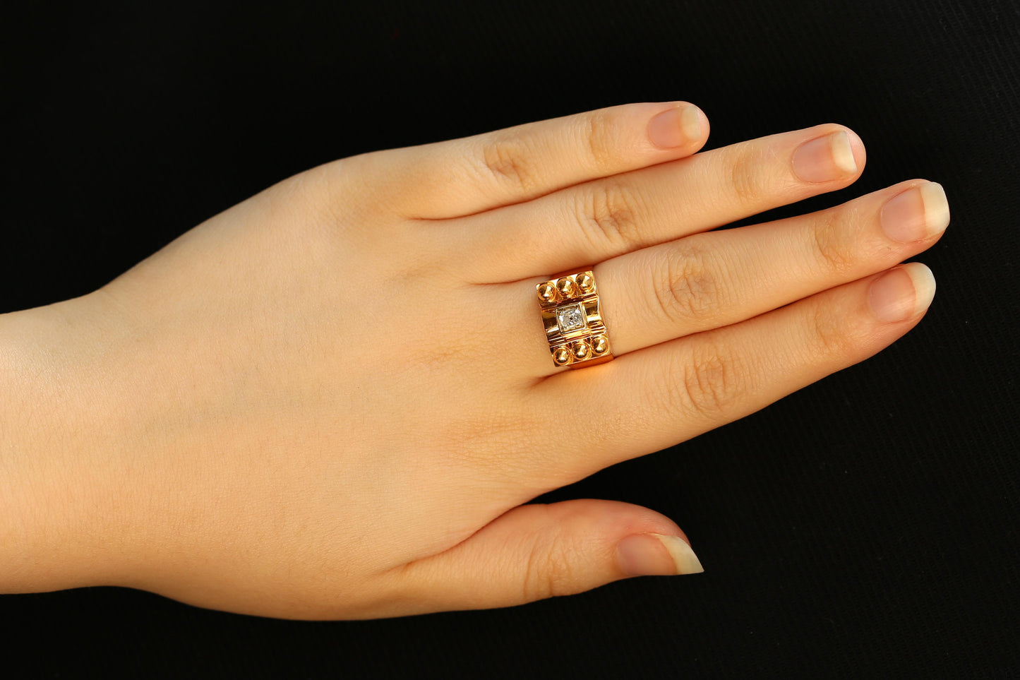 Antique French Diamond Signet Ring