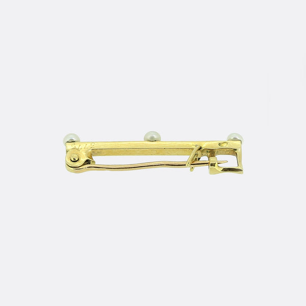 Cartier Pearl Mini Bar Brooch