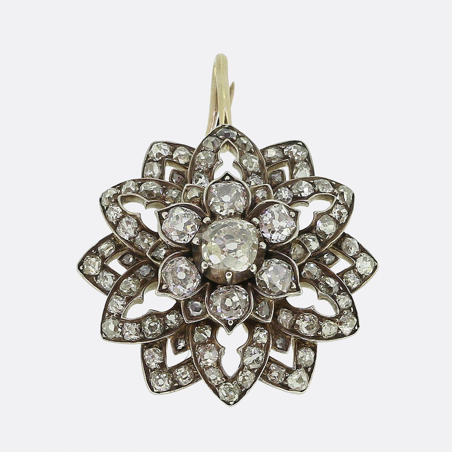 Victorian Diamond Floral Pendant