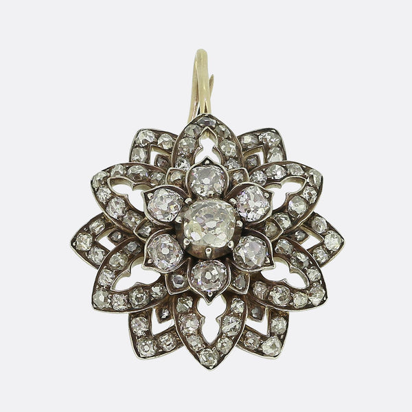 Victorian Diamond Floral Pendant