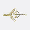 Art Nouveau Pearl and Diamond Drop Pendant