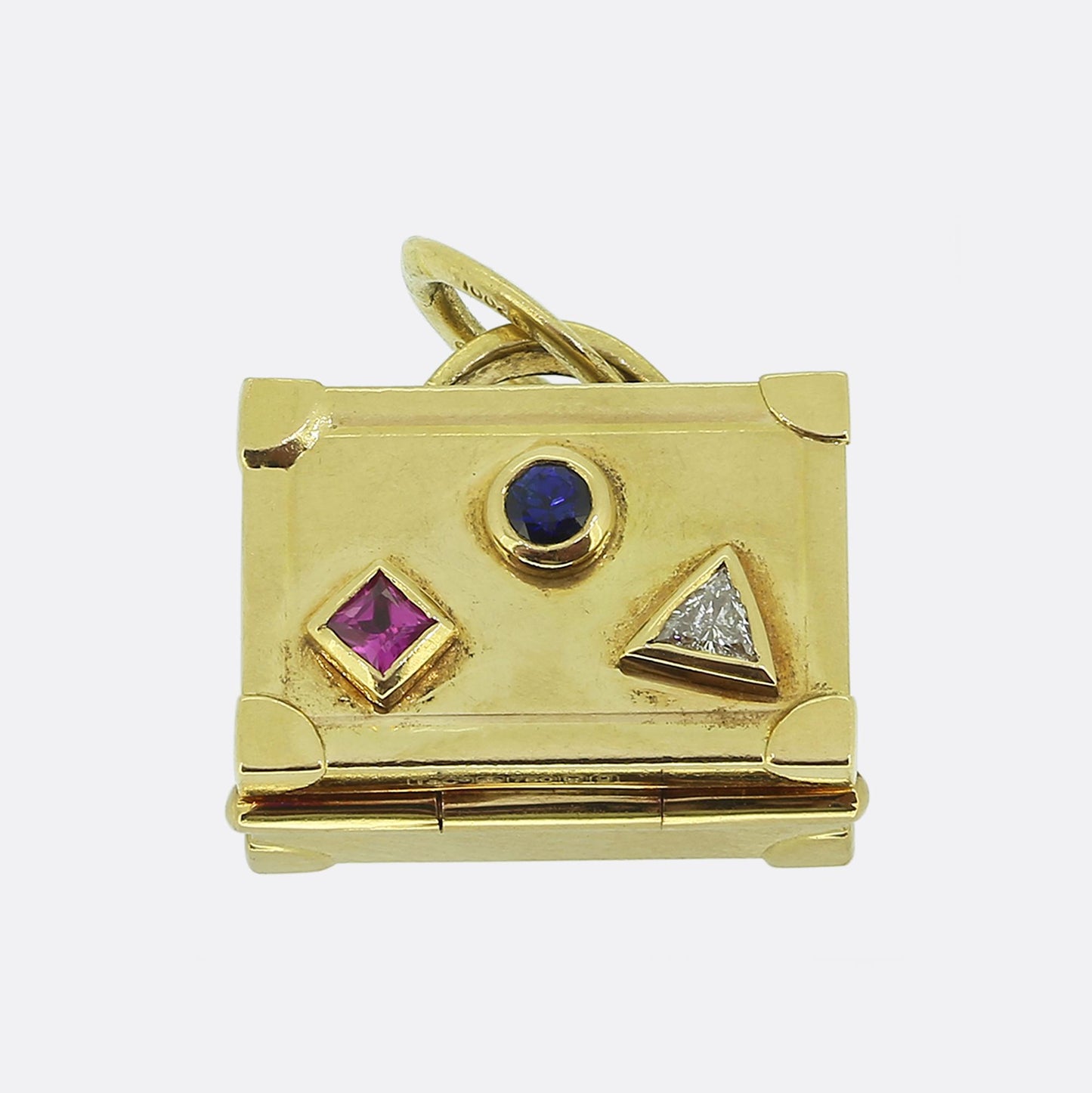 Tiffany & Co. Diamond Sapphire and Ruby Suitcase Charm Pendant