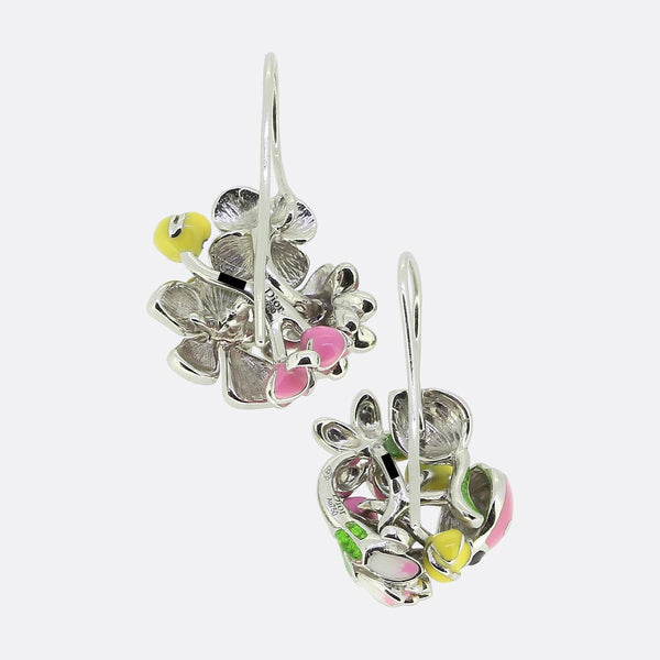 Dior Diorette Enamel and Diamond Earrings