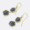 Art Nouveau Sapphire Floral Drop Earrings