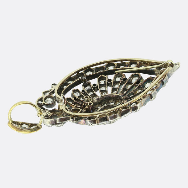 Victorian Old Cut Diamond Cluster Pendant