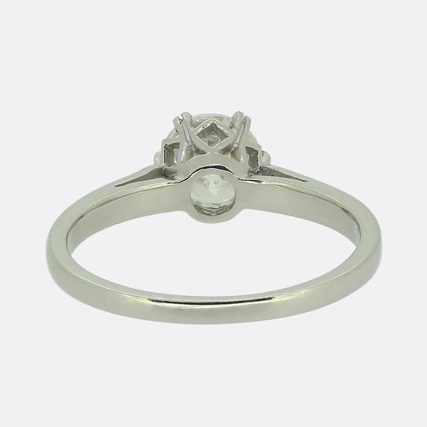 Art Deco 0.90 Carat Diamond Engagement Ring