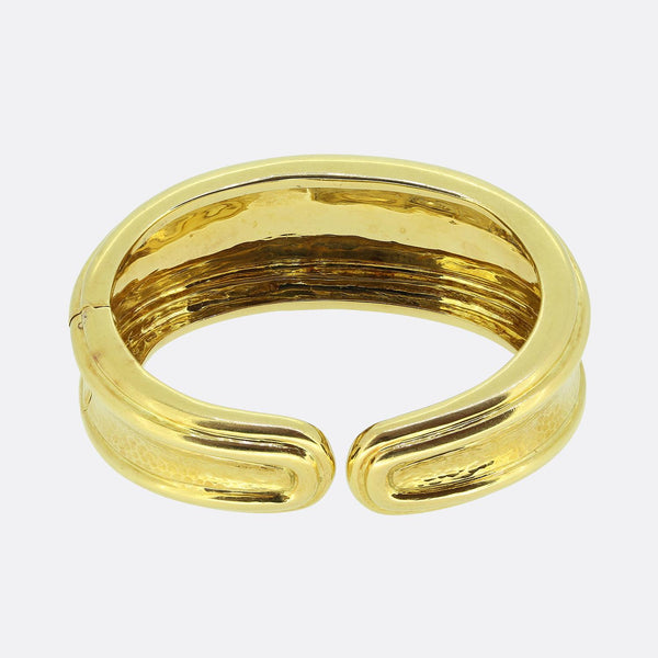 Andrew Clunn Hammered Gold Bangle