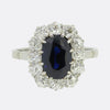 French Antique Sapphire and Diamond Cluster Ring