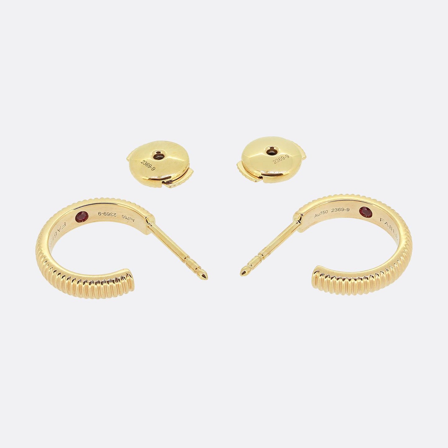 Faberge Colours of Love Fluted Hoop Earrings