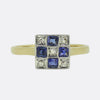 Art Deco Sapphire and Diamond Cluster Ring