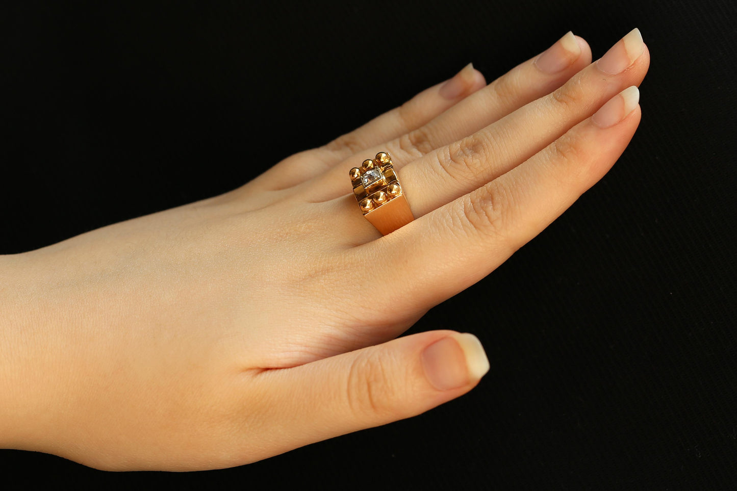 Antique French Diamond Signet Ring
