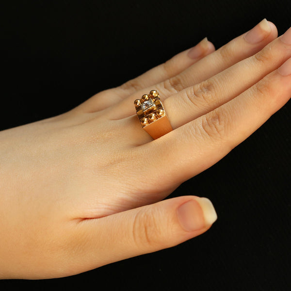 Antique French Diamond Signet Ring