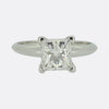 1.59 Carat Princess Cut Diamond Solitaire Engagement Ring