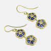 Art Nouveau Sapphire Floral Drop Earrings