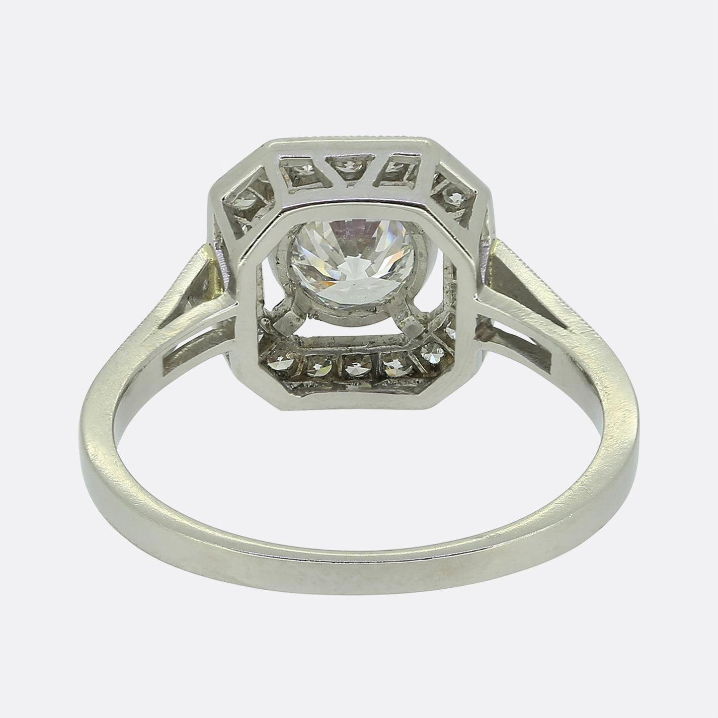 Art Deco Style 0.70 Carat Diamond Cluster Ring