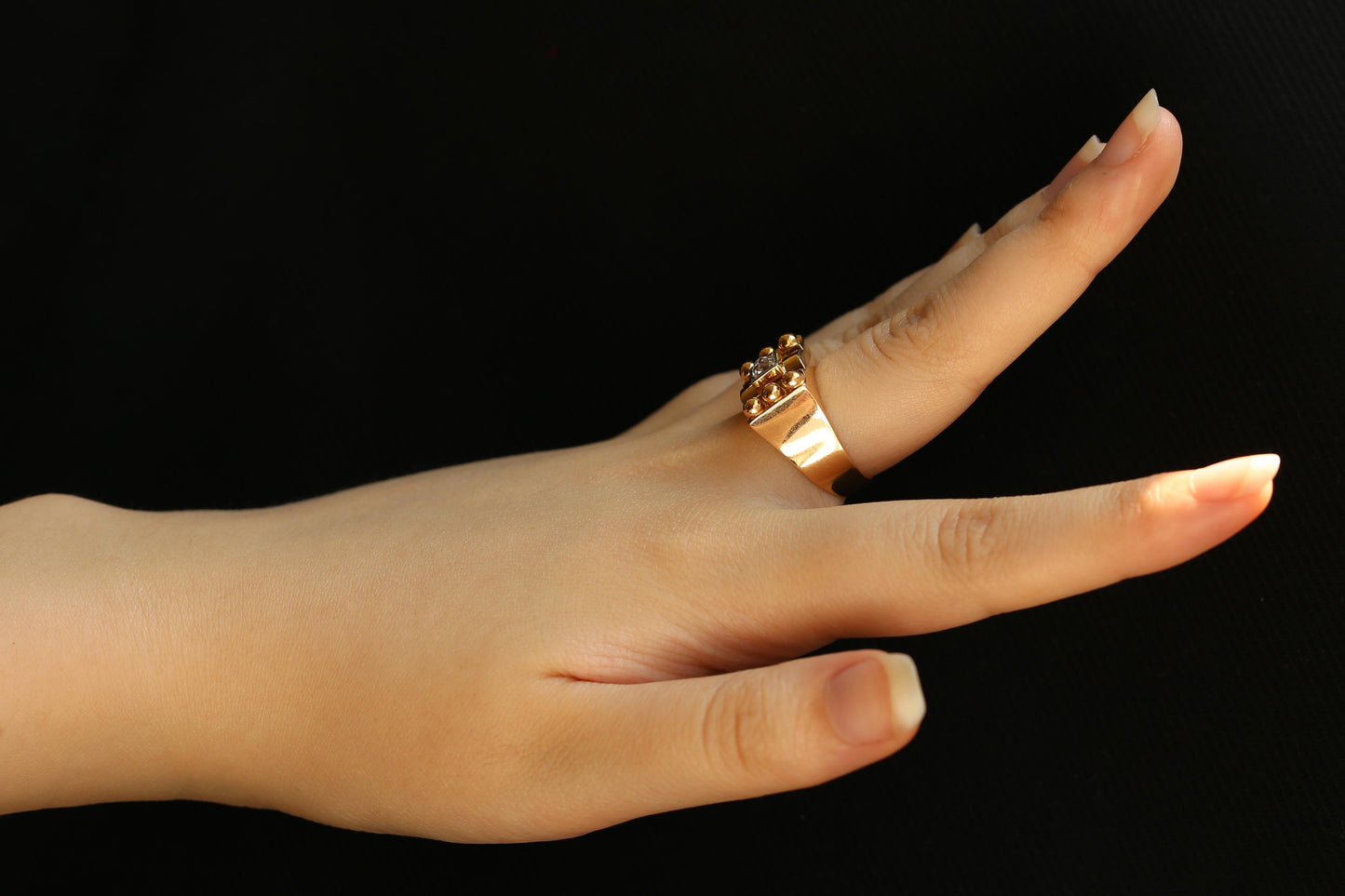 Antique French Diamond Signet Ring