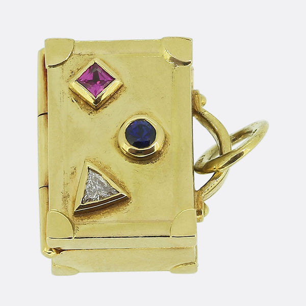 Tiffany & Co. Diamond Sapphire and Ruby Suitcase Charm Pendant