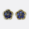 Art Nouveau Sapphire Floral Stud Earrings