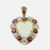 Edwardian Ruby Diamond and Moonstone Pendant