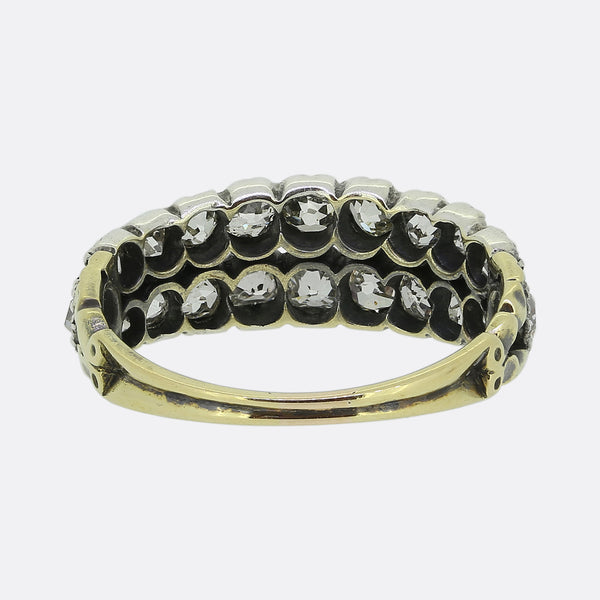 Victorian Old Cut Diamond Two Row Ring