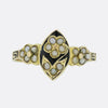 Victorian Pearl and Black Enamel Flower Ring