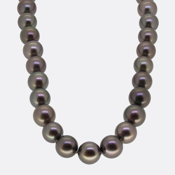 Tiffany & Co. Tahitian Pearl Necklace with Diamond Clasp