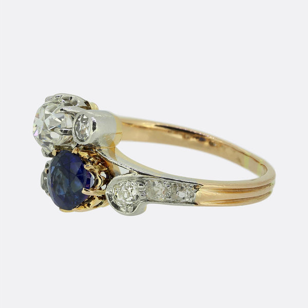 Late Victorian Sapphire and Diamond Cluster Ring