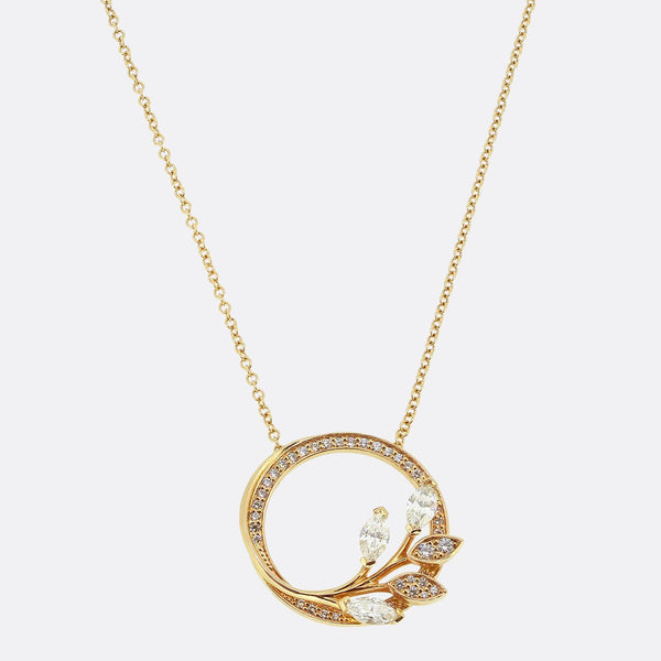 Tiffany & Co. Victoria Diamond Vine Circle Pendant Necklace