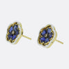 Art Nouveau Sapphire Floral Stud Earrings